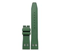VFEBTSD Compatible con correa de reloj Nature Soft Fluororubber FKM. Compatible IWC Big Pilot Portofino TOP remaches 20 mm y 21(Green-No buckle,21mm)