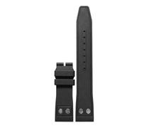 VFEBTSD Compatible con correa de reloj Nature Soft Fluororubber FKM. Compatible IWC Big Pilot Portofino TOP remaches 20 mm y 21(Black-No buckle,20mm)