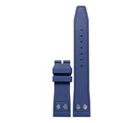 VFEBTSD Compatible con correa de reloj Nature Soft Fluororubber FKM. Compatible IWC Big Pilot Portofino TOP remaches 20 mm y 21(Blue-No buckle,21mm)