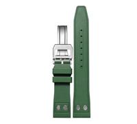 VFEBTSD Compatible con correa de reloj Nature Soft Fluororubber FKM. Compatible IWC Big Pilot Portofino TOP remaches 20 mm y 21(Green-silver-1,22mm)