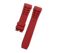 VFEBTSD Compatible con correa de silicona Richard Mille con interfaz saliente de 21 mm de ancho y 25 mm de grosor.(Red,25mm silver buckle)