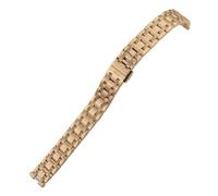 VFEBTSD Correa de acero inoxidable 12 mm compatible con Tissot 1853 Little Beauty Series T126, correa reloj metal sólido, color plata, oro rosa, resistente al agua(Rose Gold)