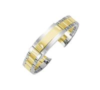 VFEBTSD Correa de acero inoxidable macizo 21 mm y 20 compatible con Perpetual Submariner Seiko NH35. Compatible Rolex Daytona Oyster(SilverGold -BBuckle,21mm)