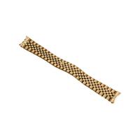 VFEBTSD Correa de acero inoxidable macizo de lujo compatible con Rolex Jubilee, correa de reloj de 13 mm, 17 mm, 20 mm y 21 mm, con extremo curvo, accesorios de pulsera de metal.(Gold,13mm)