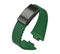 VFEBTSD Correa de caucho fluorado compatible con Tissot PRX Series Super Player (35 mm, 40 mm), FKM, for mujer y hombre, hebilla plegable liberación rápida, 11 12(Green Black,12mm)