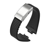 VFEBTSD Correa de caucho fluorado compatible con Tissot PRX Series Super Player (35 mm, 40 mm), FKM, for mujer y hombre, hebilla plegable liberación rápida, 11 12(Black Silver,12mm)
