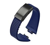 VFEBTSD Correa de caucho fluorado compatible con Tissot PRX Series Super Player (35 mm, 40 mm), FKM, for mujer y hombre, hebilla plegable liberación rápida, 11 12(Royal blue Black,12mm)