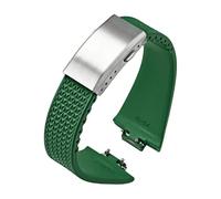 VFEBTSD Correa de caucho fluorado compatible con Tissot PRX Series Super Player (35 mm, 40 mm), FKM, for mujer y hombre, hebilla plegable liberación rápida, 11 12(Green Silver,11mm)