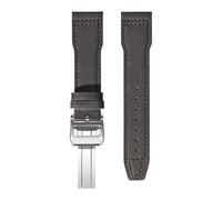 VFEBTSD Correa de cuero compatible con IWC Pilot's Mark, hebilla plegable, for hombre y mujer, correa repuesto piel vaca suave(Dark brown folding,22mm)