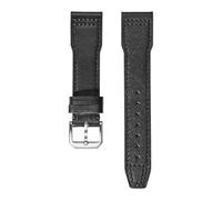 VFEBTSD Correa de cuero compatible con IWC Pilot's Mark, hebilla plegable, for hombre y mujer, correa repuesto piel vaca suave(Black Pin buckle,20mm)