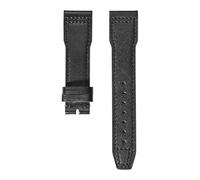 VFEBTSD Correa de cuero compatible con IWC Pilot's Mark, hebilla plegable, for hombre y mujer, correa repuesto piel vaca suave(Black,20mm)
