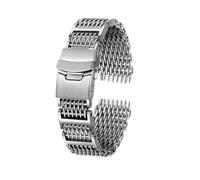 VFEBTSD Correa de reloj Casio Hamilton Karki Aviation Field Series de metal de acero inoxidable Cool Shark Net de 20 mm y 22 mm, 20mm