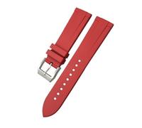 VFEBTSD Correa de reloj caucho fluorado natural, suave, resistente al agua, 19 mm, 20, 21 y 22, compatible con IWC Big Pilot's TOP, compatible Tissot Seiko(Red,20MM_BLACK BUCKLE)