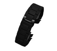 VFEBTSD Correa de reloj de acero revestido de caucho de silicona compatible con pulsera Armani AR5889/5890/5905/5920/5906, cadena de reloj con correa de 23 mm y mujer de 20 mm(Black-black,20mm)
