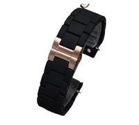 VFEBTSD Correa de reloj de acero revestido de caucho de silicona compatible con pulsera Armani AR5889/5890/5905/5920/5906, cadena de reloj con correa de 23 mm y mujer de 20 mm(Black-rose gold,20mm)