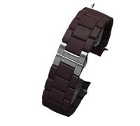 VFEBTSD Correa de reloj de acero revestido de caucho de silicona compatible con pulsera Armani AR5889/5890/5905/5920/5906, cadena de reloj con correa de 23 mm y mujer de 20 mm(Brown-silver,20mm)