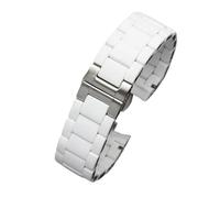 VFEBTSD Correa de reloj de acero revestido de caucho de silicona compatible con pulsera Armani AR5889/5890/5905/5920/5906, cadena de reloj con correa de 23 mm y mujer de 20 mm(White-black,23mm)