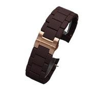 VFEBTSD Correa de reloj de acero revestido de caucho de silicona compatible con pulsera Armani AR5889/5890/5905/5920/5906, cadena de reloj con correa de 23 mm y mujer de 20 mm(Brown-rose gold,20mm)