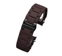 VFEBTSD Correa de reloj de acero revestido de caucho de silicona compatible con pulsera Armani AR5889/5890/5905/5920/5906, cadena de reloj con correa de 23 mm y mujer de 20 mm(Brown-black,23mm)