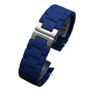 VFEBTSD Correa de reloj de acero revestido de caucho de silicona compatible con pulsera Armani AR5889/5890/5905/5920/5906, cadena de reloj con correa de 23 mm y mujer de 20 mm(Blue-silver,20mm)