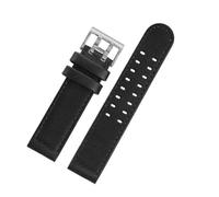 VFEBTSD Correa de reloj de cuero color caqui y marrón oscuro for hombre, compatible con Hamilton Khaki Aviation H77616533 H70615733 (20 mm y 22 mm)(Black- silver,22mm)