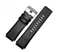 VFEBTSD Correa de reloj de cuero genuino con boca convexa de 28X22mm 30X22mm Compatible con correa de reloj Diesel DZ1089 DZ1123 DZ1132 pulsera negro marrón blanco(Black-rose gold,28X20mm)