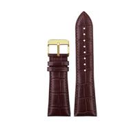 VFEBTSD Correa de reloj de cuero genuino de gran tamaño compatible con Armani AR2411 Panerai PA111 441, correa de reloj de gran ancho for hombre.(Brown gold A,28mm)