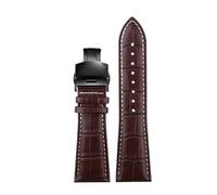VFEBTSD Correa de reloj de cuero genuino de gran tamaño compatible con Armani AR2411 Panerai PA111 441, correa de reloj de gran ancho for hombre.(Brown white black B,23mm)