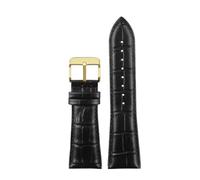 VFEBTSD Correa de reloj de cuero genuino de gran tamaño compatible con Armani AR2411 Panerai PA111 441, correa de reloj de gran ancho for hombre.(Black gold A,22mm)