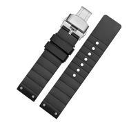 VFEBTSD Correa de reloj de goma compatible con Cartier Santos Sandoz 100 para hombre y mujer, correa de reloj de silicona negra de 23 mm, 23mm, Acetato, No es una piedra preciosa