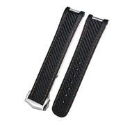 VFEBTSD Correa de reloj de goma de silicona con extremo curvo de 18 mm, 19 mm, 20 mm, compatible con Seamaster 300 AT150 Aqua Terra Speedmaster, 18MM_ROSE BUCKLE