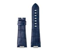 VFEBTSD Correa de reloj de piel auténtica con eslabones de extremo de acero compatible con Tissot PRX Series T137.407/410 Super Player, correa azul, talla única