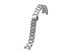 VFEBTSD Correa de reloj Lady Notch acero inoxidable compatible con Cartier PASHA, Michael Kors Folli Follie, correa for mujer, pulsera metal(Silver,16-8mm)
