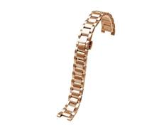 VFEBTSD Correa de reloj Lady Notch acero inoxidable compatible con Cartier PASHA, Michael Kors Folli Follie, correa for mujer, pulsera metal(Rose,18-10mm)