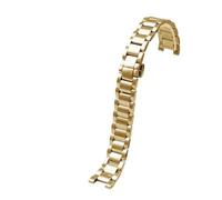 VFEBTSD Correa de reloj Lady Notch acero inoxidable compatible con Cartier PASHA, Michael Kors Folli Follie, correa for mujer, pulsera metal(Gold,14-7mm)