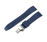 VFEBTSD Correa de reloj silicona TPU compatible con Rolex, correa goma for Seiko, pulsera buceo liberación rápida, cierre mariposa(ButterflyBU,22mm)