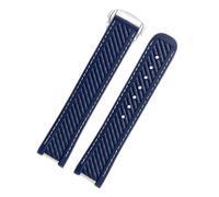 VFEBTSD Correa de reloj silicona y caucho compatible con Omega Seamaster 300 AT150 Aqua Terra Ultra Light 8900 hebilla acero pulsera 20 mm(Blue White Silver)