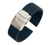 VFEBTSD Correa de silicona con hebilla plegable for hombre y mujer, deportiva, resistente al agua, goma, repuesto pulsera, accesorios for reloj(Grey silver,20MM_16)