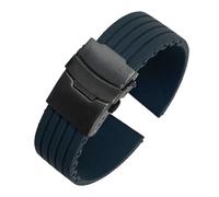 VFEBTSD Correa de silicona con hebilla plegable for hombre y mujer, deportiva, resistente al agua, goma, repuesto pulsera, accesorios for reloj(Grey black,18MM_16)
