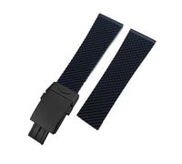 VFEBTSD Correa de silicona trenzada compatible con Breitling Avenger Superocean Heritage Longines(Black-Black Style 1,24mm)