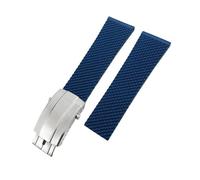 VFEBTSD Correa de silicona trenzada compatible con Breitling Avenger Superocean Heritage Longines(Blue-Silver Style 3,24mm)