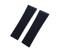 VFEBTSD Correa de silicona trenzada compatible con Breitling Avenger Superocean Heritage Longines(Black No Buckle,23mm)