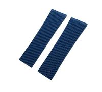 VFEBTSD Correa de silicona trenzada compatible con Breitling Avenger Superocean Heritage Longines(Blue No Buckle,20mm)