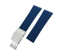 VFEBTSD Correa de silicona trenzada compatible con Breitling Avenger Superocean Heritage Longines(Blue-Silver Style 1,20mm)