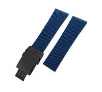 VFEBTSD Correa de silicona trenzada compatible con Breitling Avenger Superocean Heritage Longines(Blue-Black Style 1,21mm)