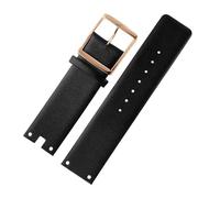 VFEBTSD Correas de reloj compatibles con CK K94231 K9423101, de cuero duradero y suave, for Calvin Klein, correa de 22 mm for hombre.(Black-rosegold)