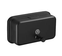 VFfotO Botella desinfectante horizontal de acero inoxidable 304 de 1200 ml, color dorado cepillado negro, botella desinfectante de manos para hotel, dispensador de jabón montado en la pared (negro,