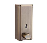 VFfotO Dispensador de jabón de acero inoxidable 304 montado en la pared, botella de lavado de manos para baño, dispensador de jabón tipo prensa de hotel (bronce)