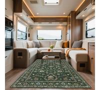 VFGFDJNDFX Alfombra Boho Vintage Exterior Lavable para Caravana, Pelo Corto Tapete Antideslizante, Alfombras para Camping JardíN Salon Interior (Bohemio Alfombra-12,80 * 120cm)