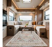 VFGFDJNDFX Alfombra Boho Vintage Exterior Lavable para Caravana, Pelo Corto Tapete Antideslizante, Alfombras para Camping JardíN Salon Interior (Bohemio Alfombra-4,60 * 90cm)